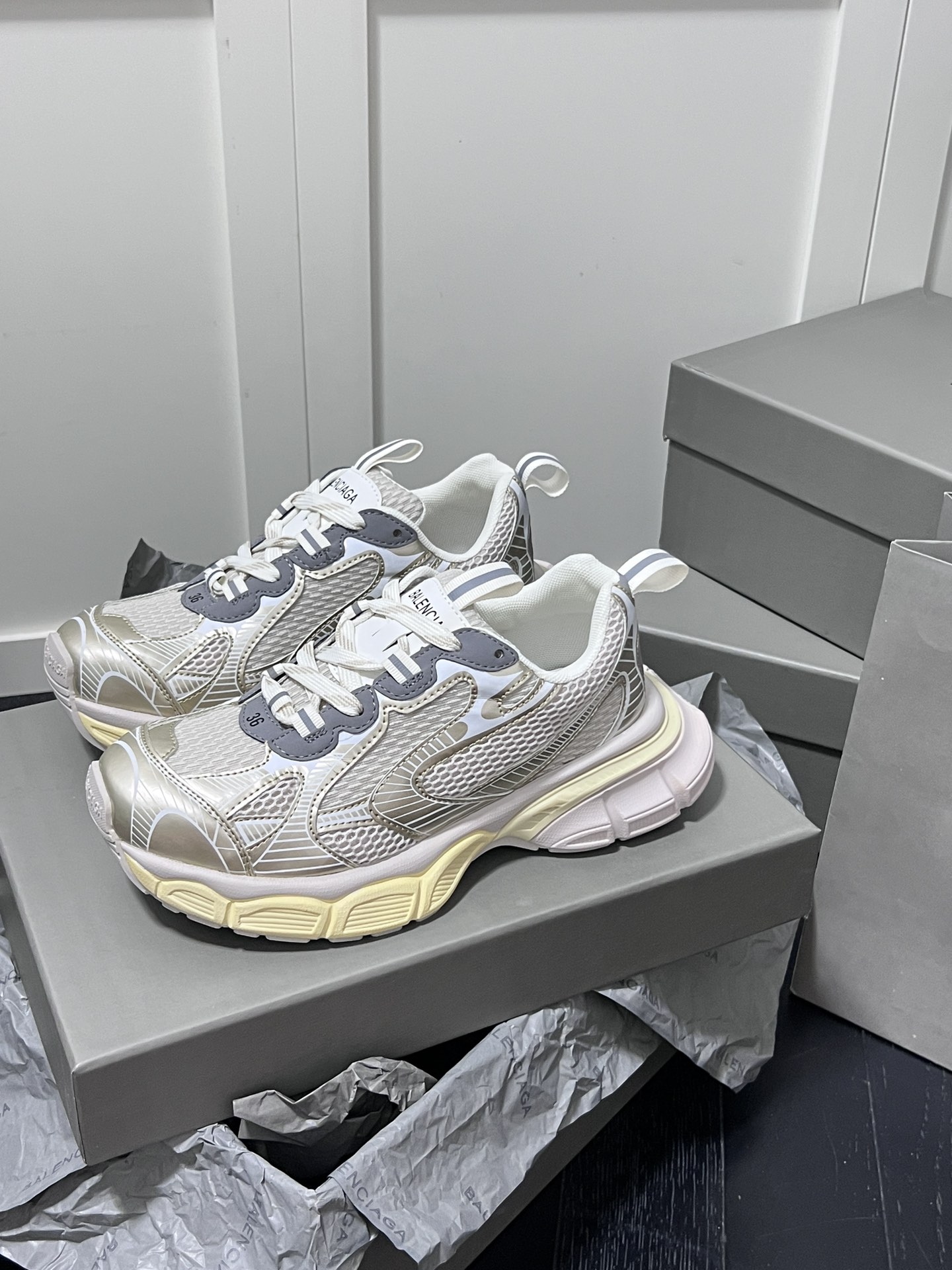 Balenciaga Track Dad Sneakers Beige