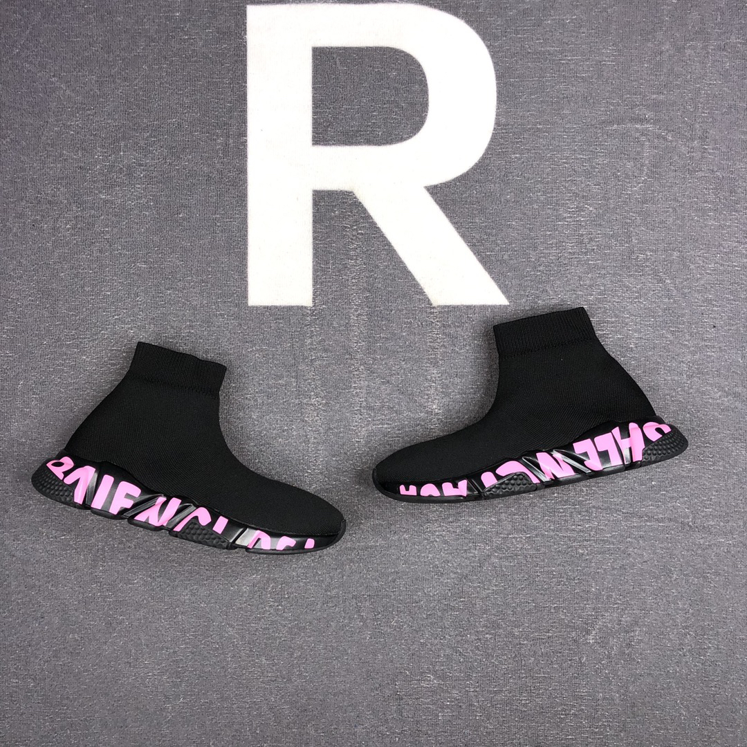 Balenciaga Speed Sock Sneakers Black/Pink