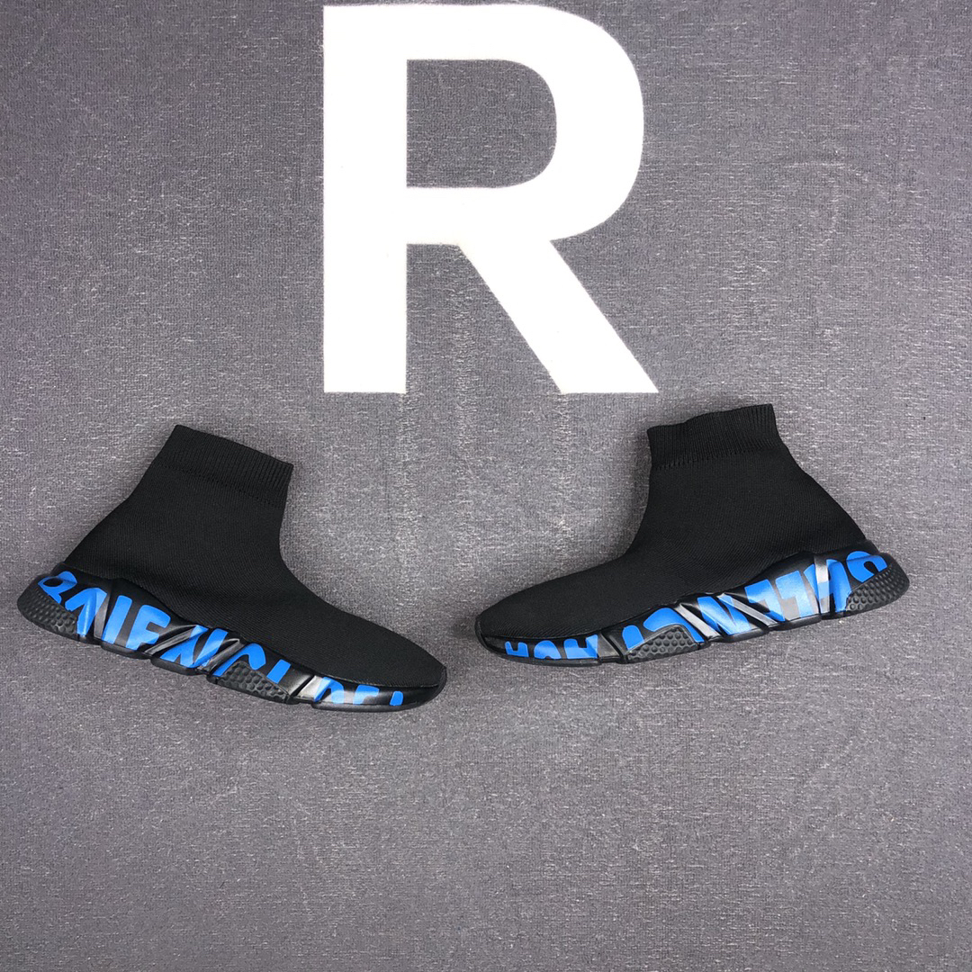 Balenciaga Speed Sock Sneakers Black/Blue