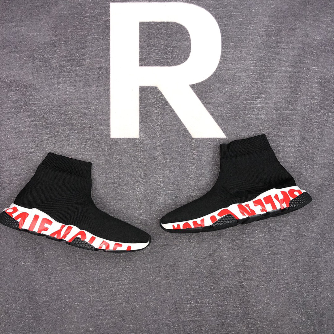 Balenciaga Speed Sock Sneakers Black/Red/White