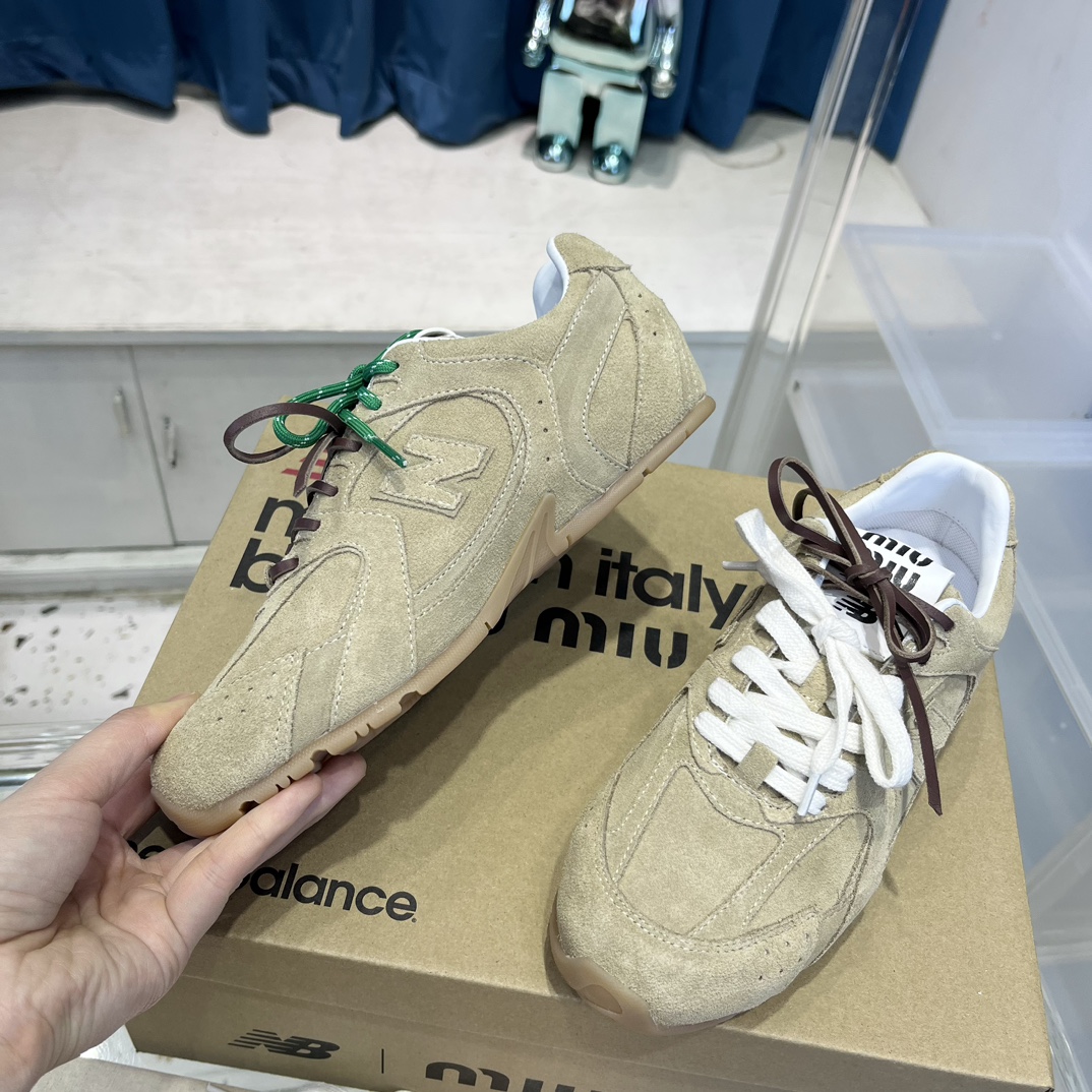 Miu Miu x New Balance 530 Suede Sneakers Beige