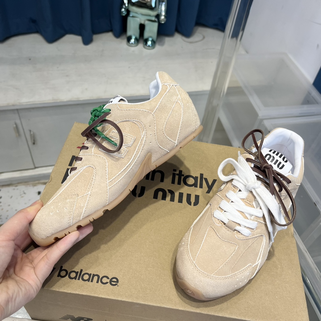 Miu Miu x New Balance 530 Suede Sneakers Beige