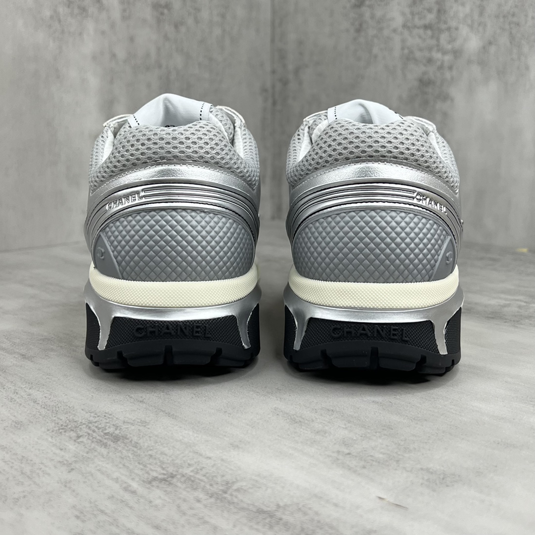 Chanel Mesh Runner Sneakers Silver
