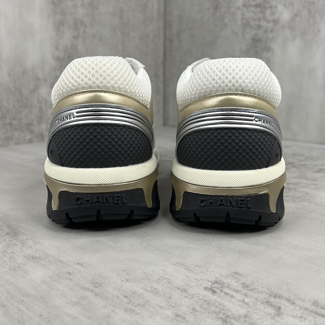 Chanel Mesh Panel Sneakers Gold