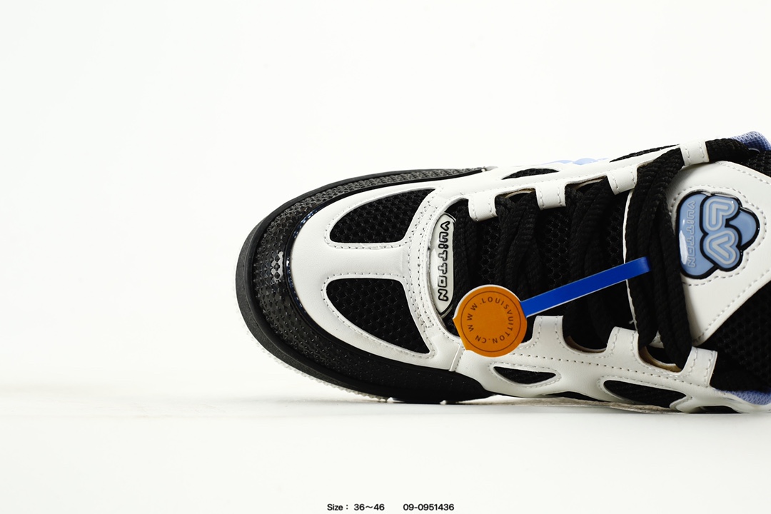 Louis Vuitton Trainer Low Sneaker Black White Blue