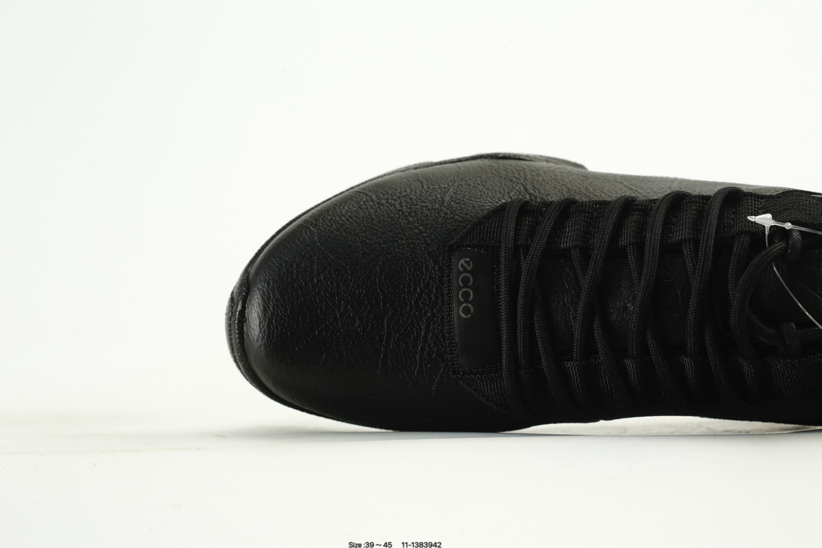 ECCO Breathable Leather Sneakers Black