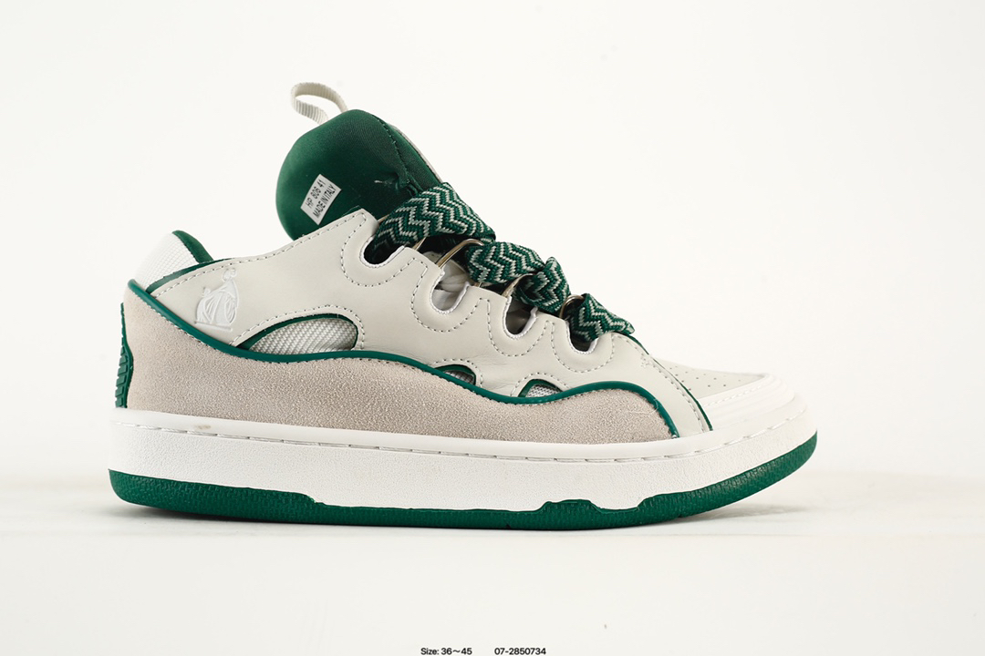 Lanvin Curb Leather Sneakers Multicolor