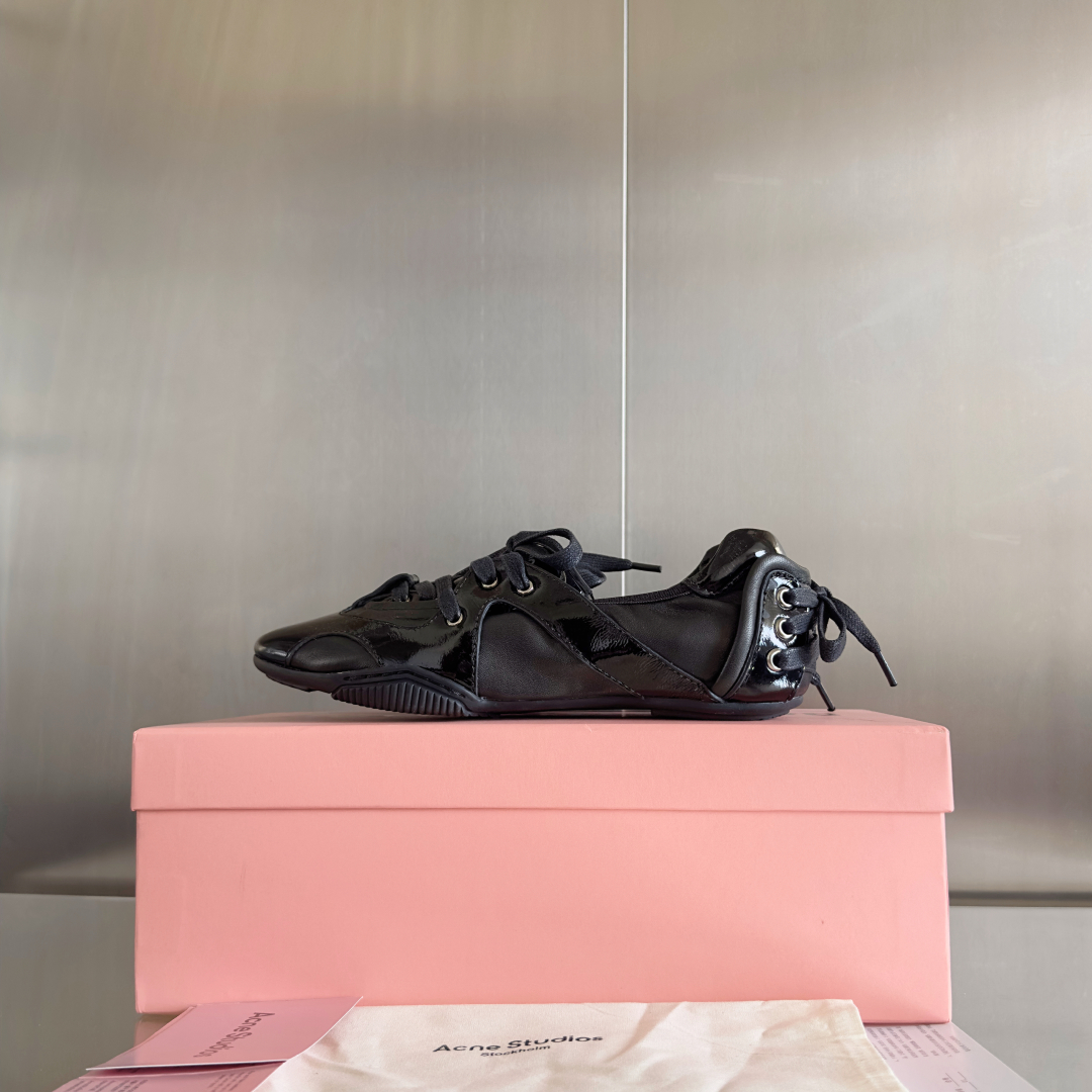 Acne Studios Lace-Up Ballet Sneakers Black