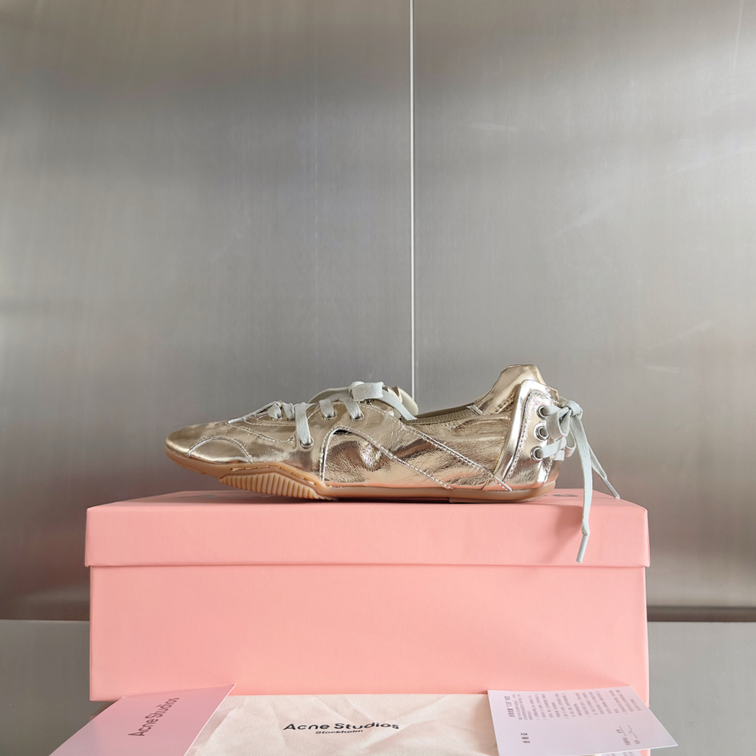 Acne Studios Lace-Up Ballet Sneakers Silver