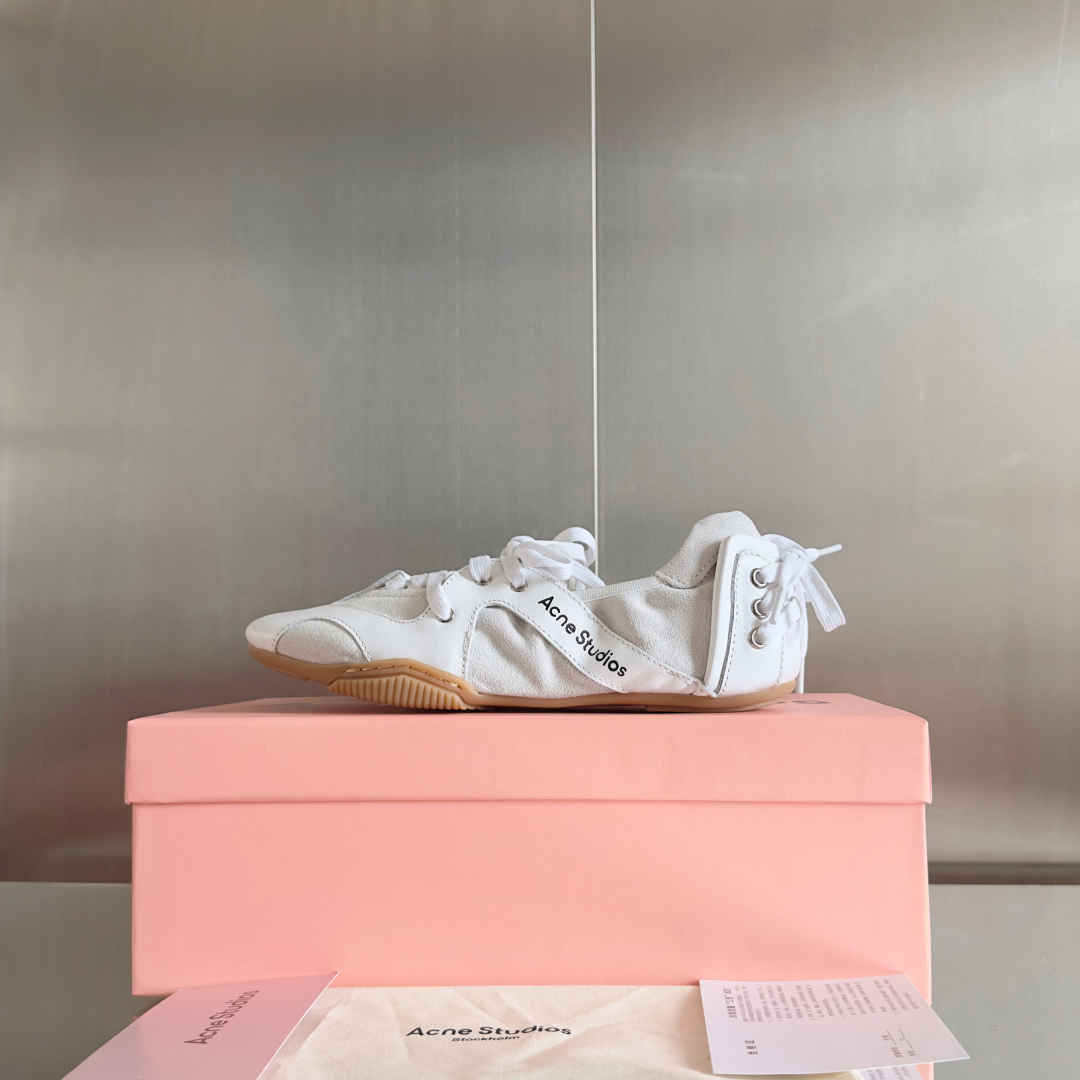 Acne Studios Lace-Up Ballet Sneakers White