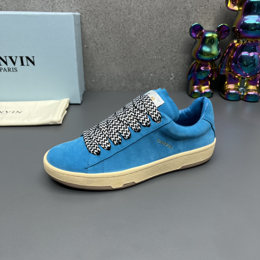 Lanvin Suede Retro Sneaker Blue