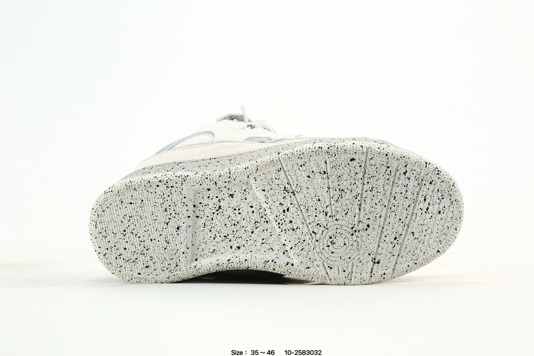 Lanvin Leather Curb Sneakers White/Grey