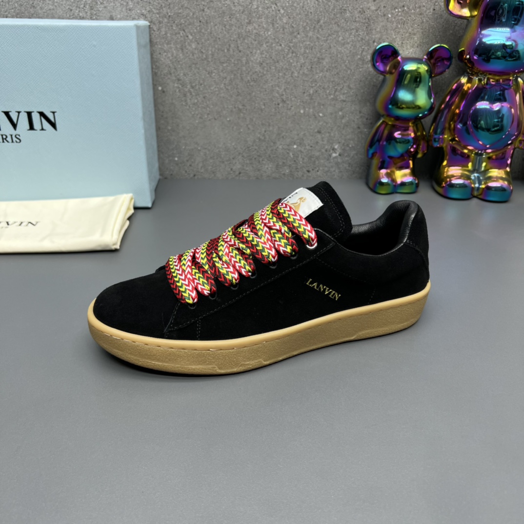 Lanvin Suede Retro Runner Sneakers Black