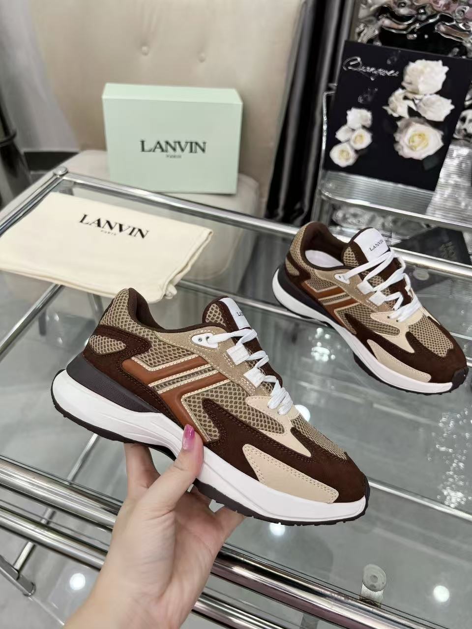 Lanvin CLAY Low-Top Sneakers Brown