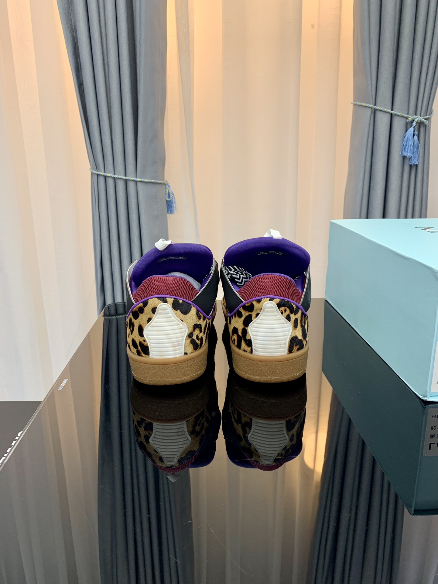 LANVIN Curb Low Sneakers Leopard Multicolor