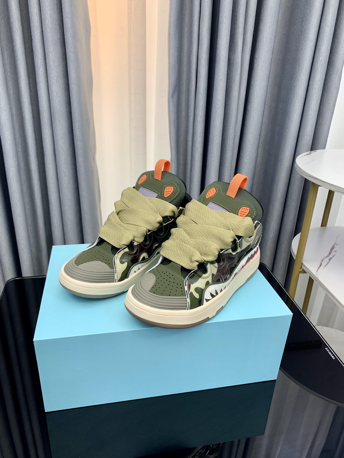 Lanvin Camo Leather Sneakers Multi