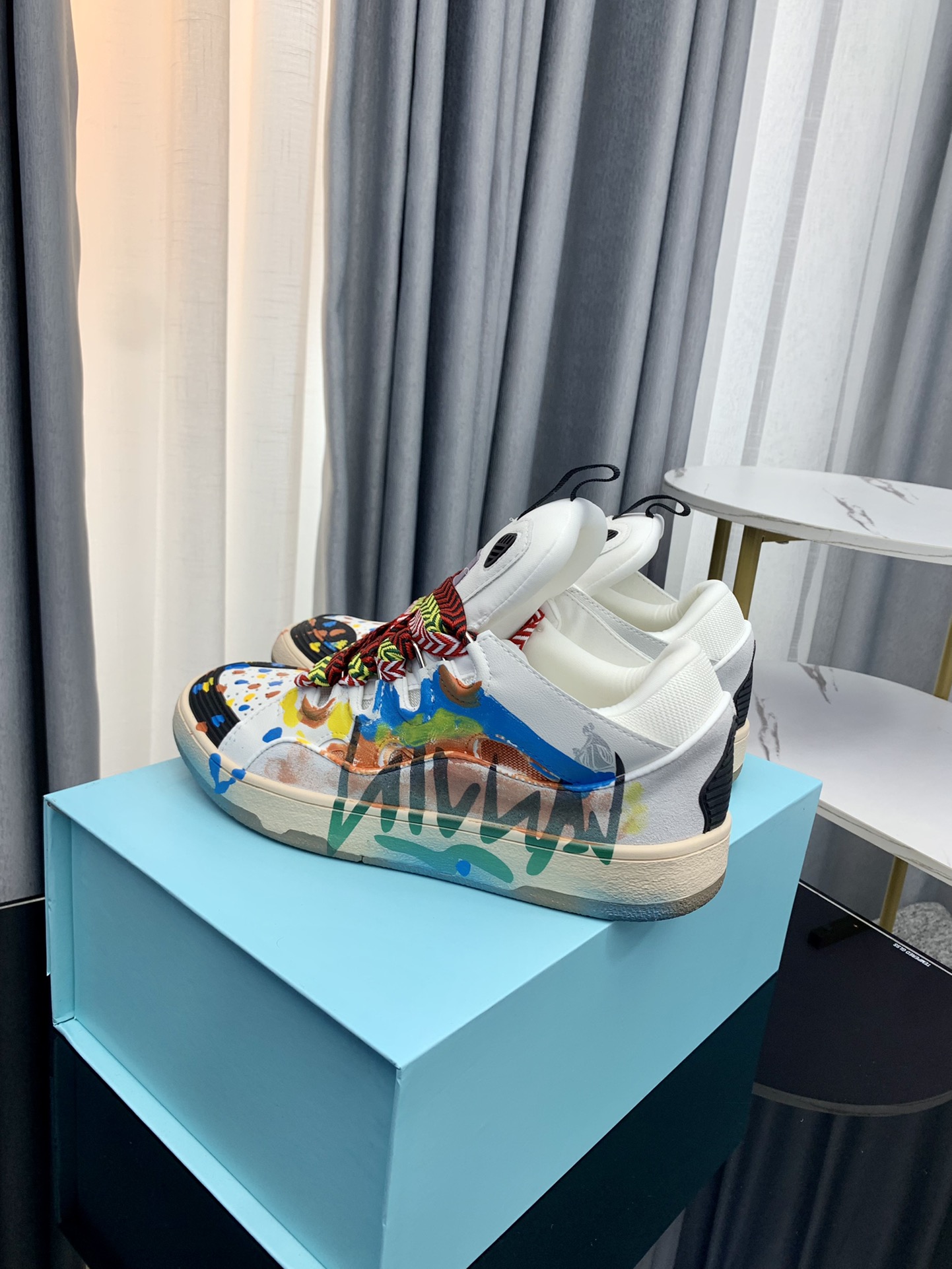Lanvin Graffiti Low-Top Sneakers Multicolor