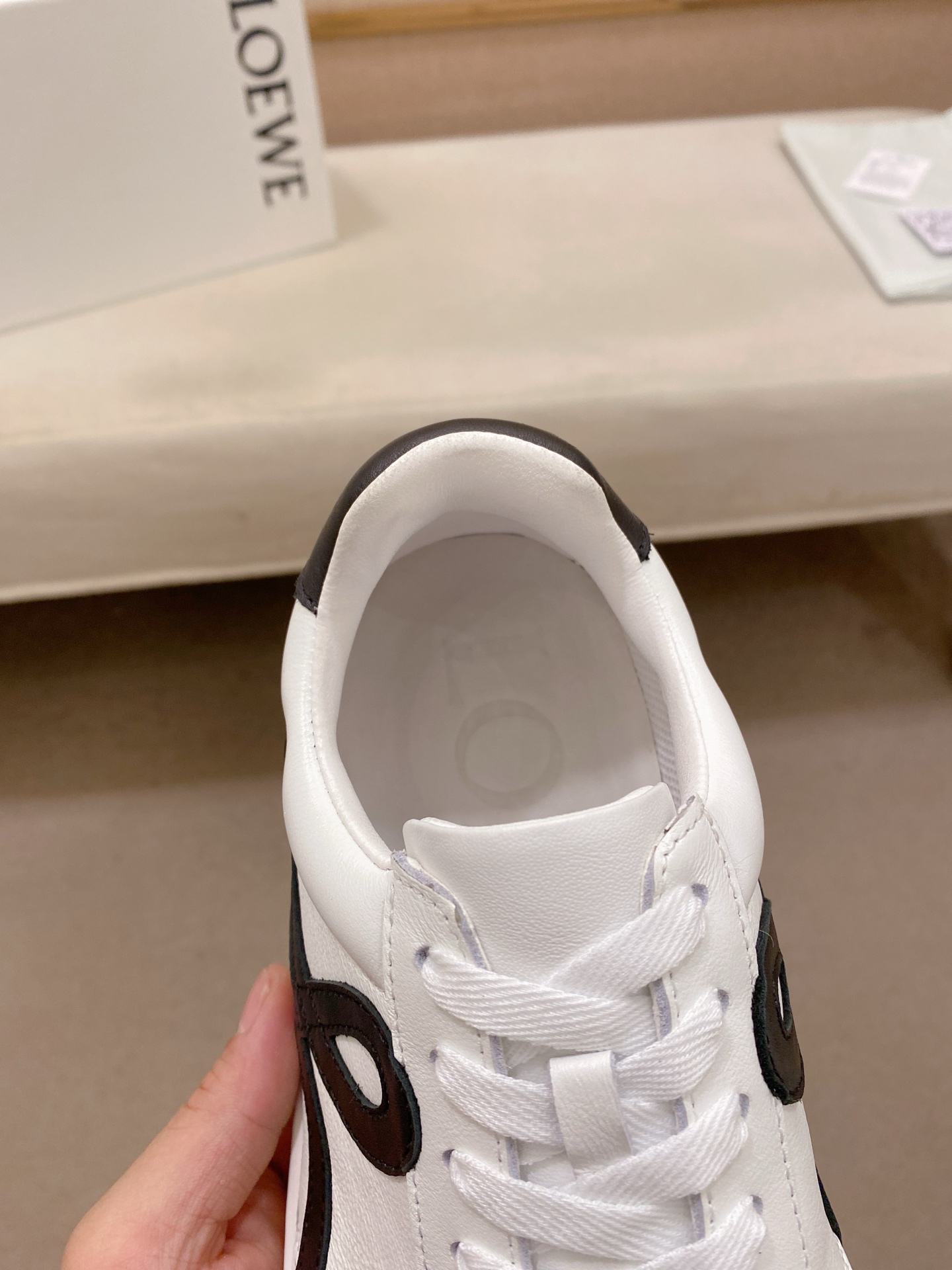 Loewe Leather Trainer Sneaker White/Black
