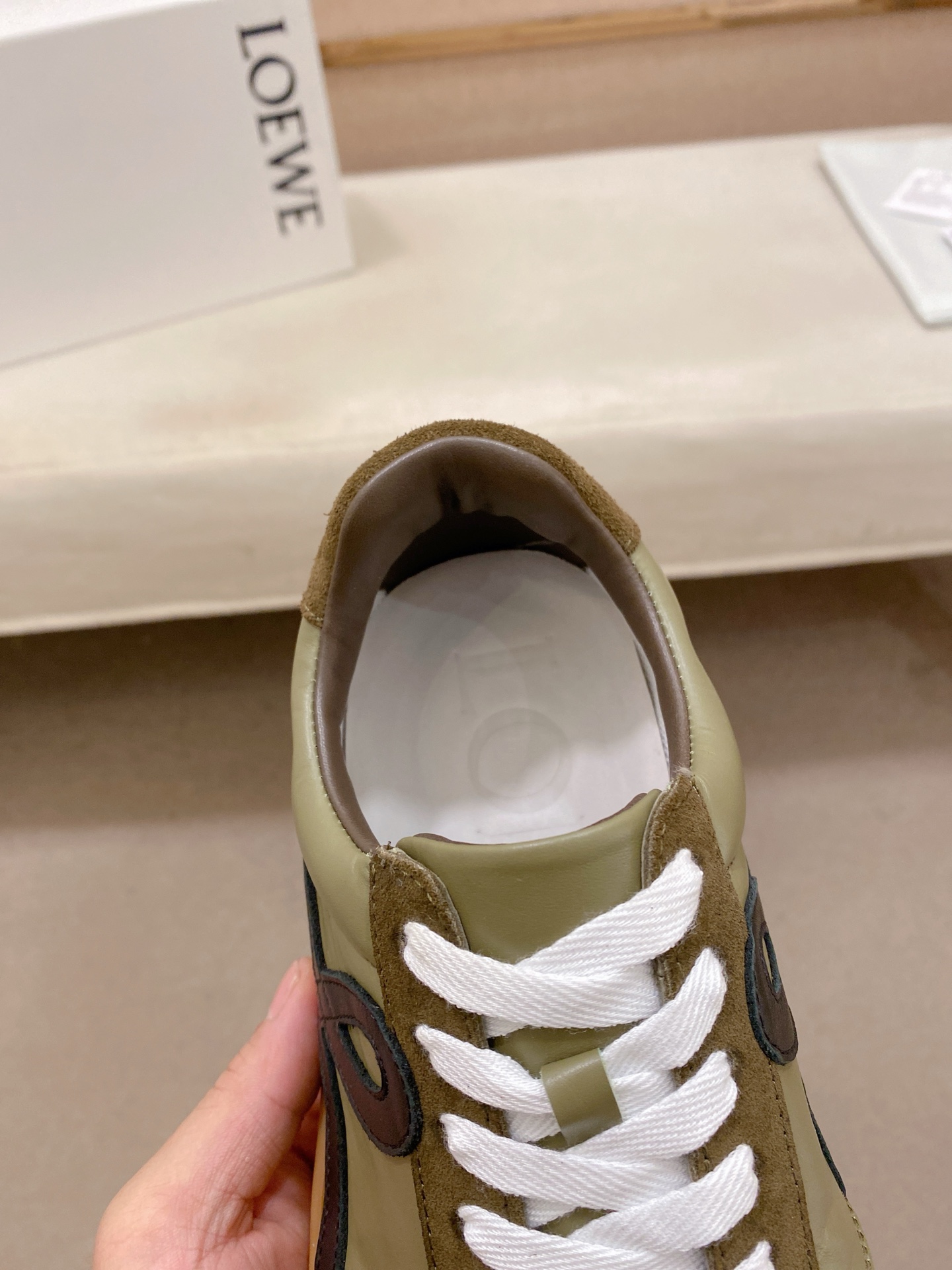 Loewe Leather Low-Top Trainers Green