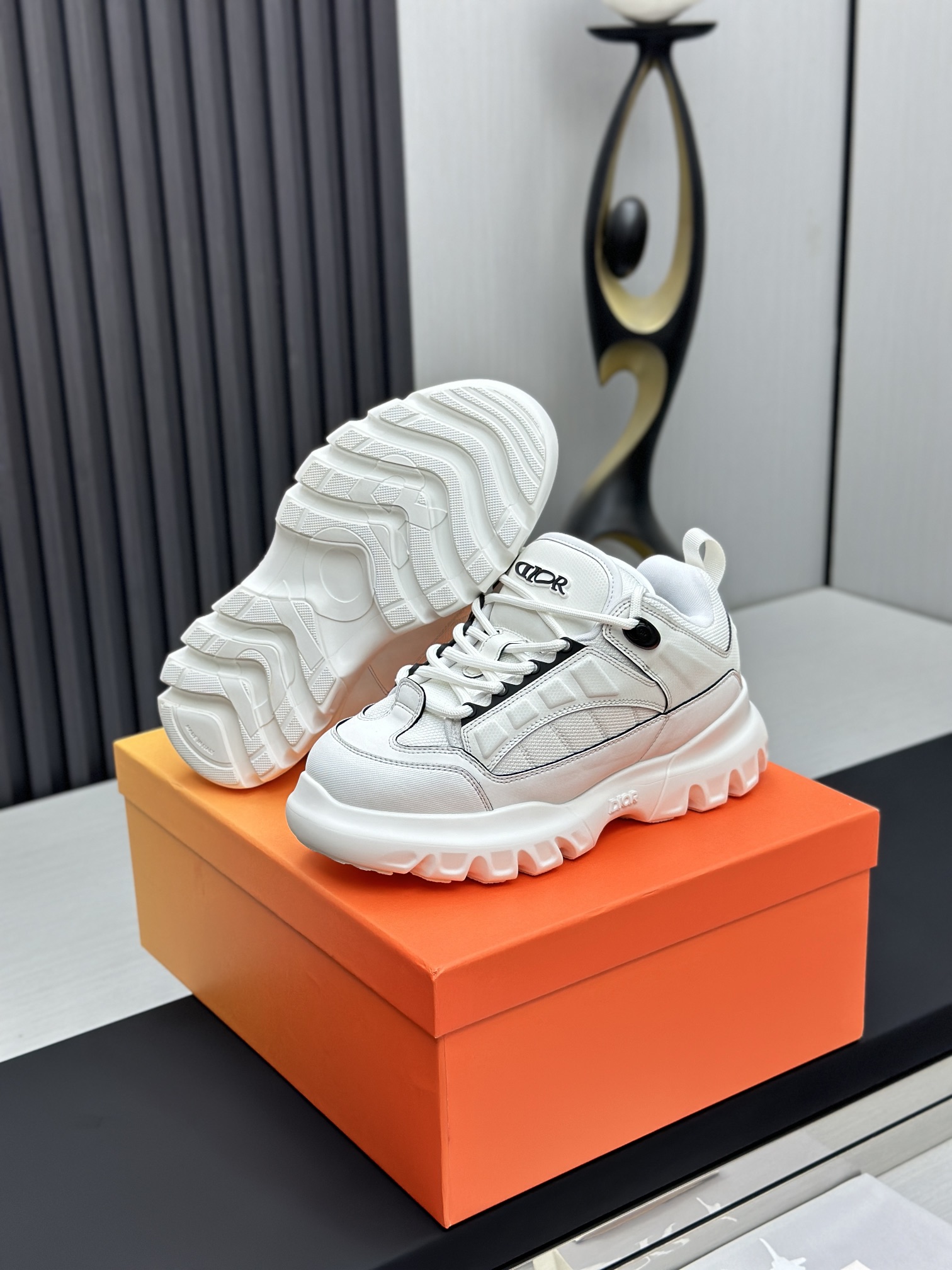 Dior Chunky Mesh Sneakers White