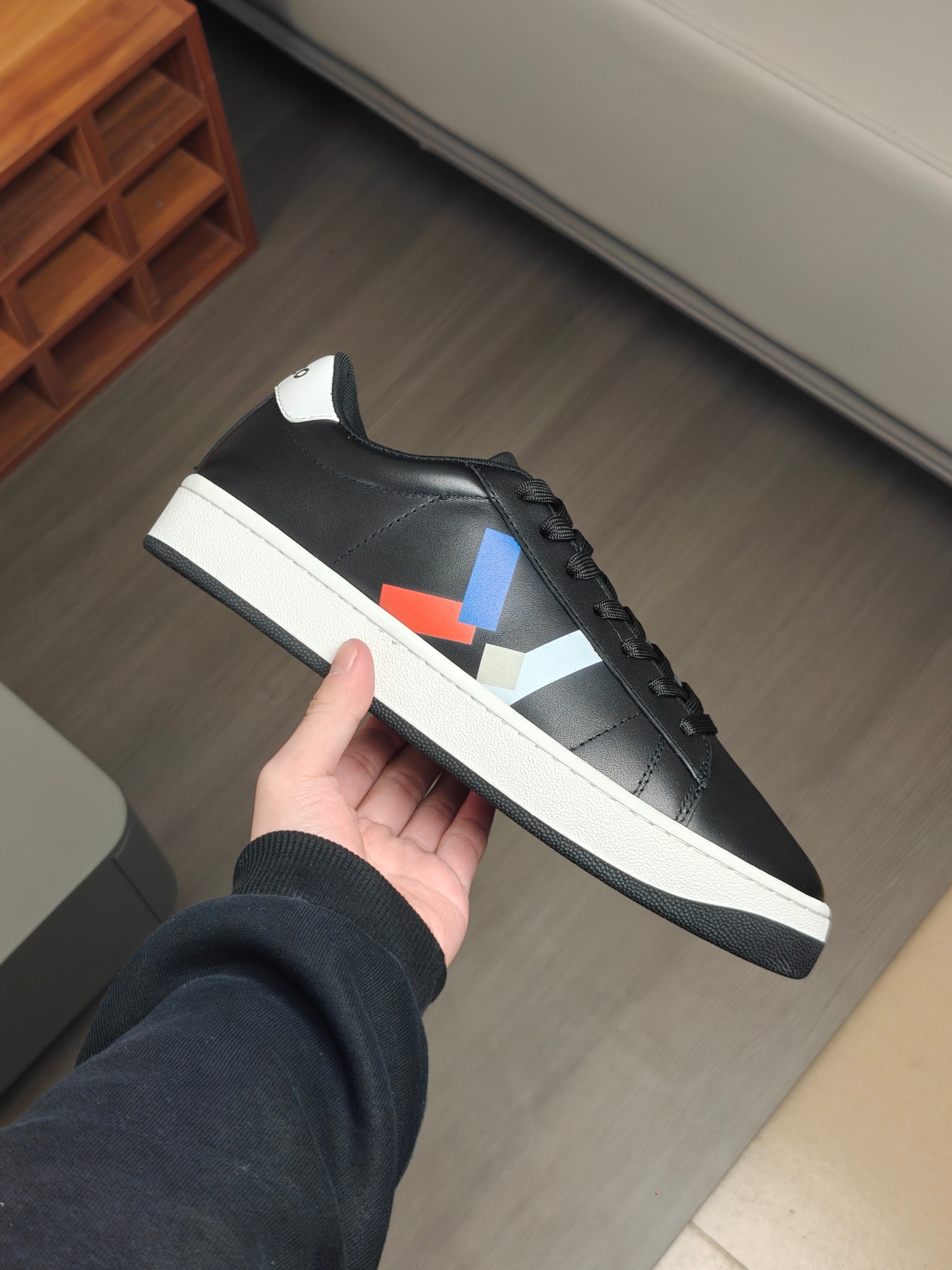 KENZO Leather Low-Top Sneakers Black