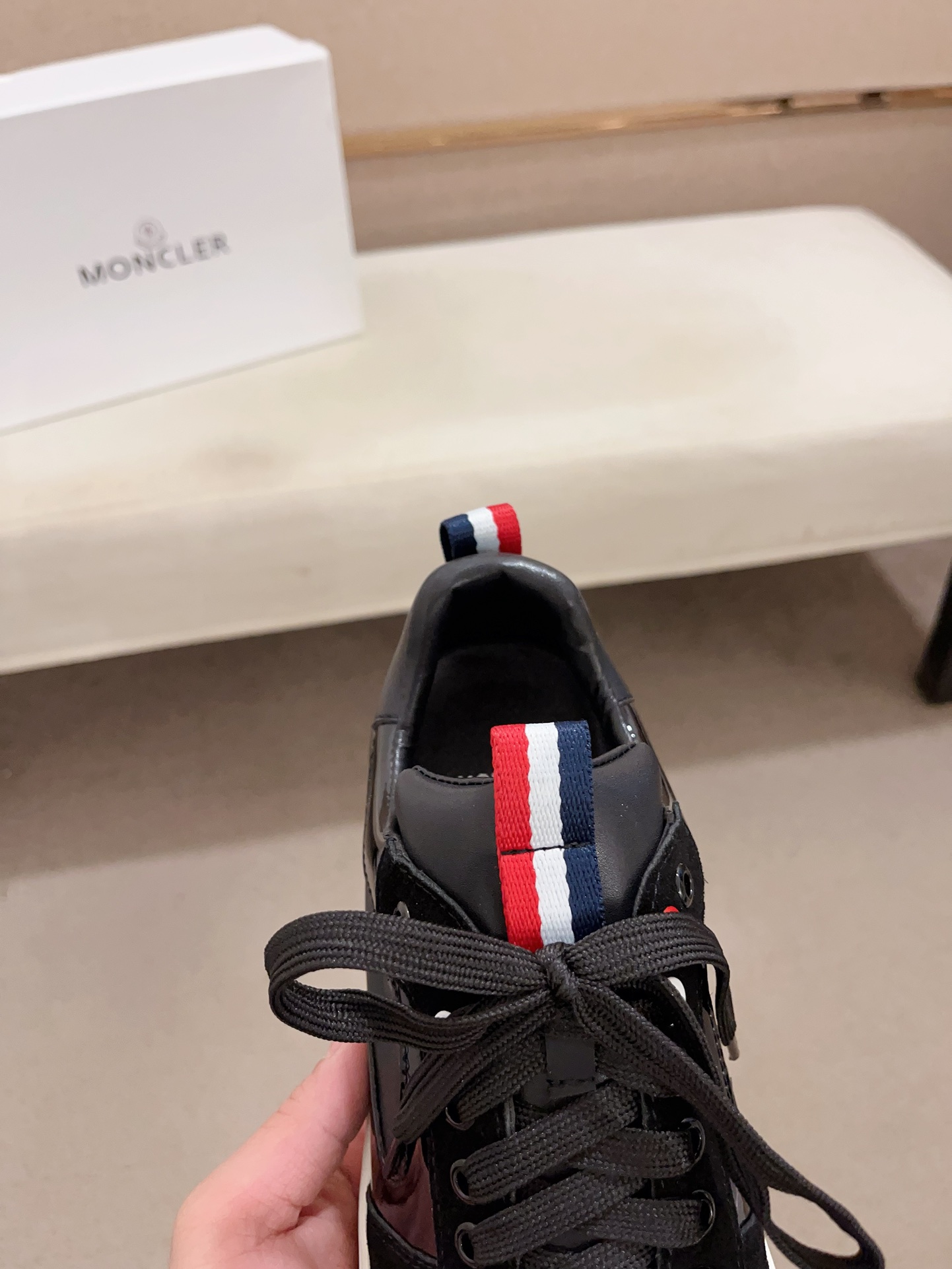 Moncler Lunarove Lace-Up Sneakers Black