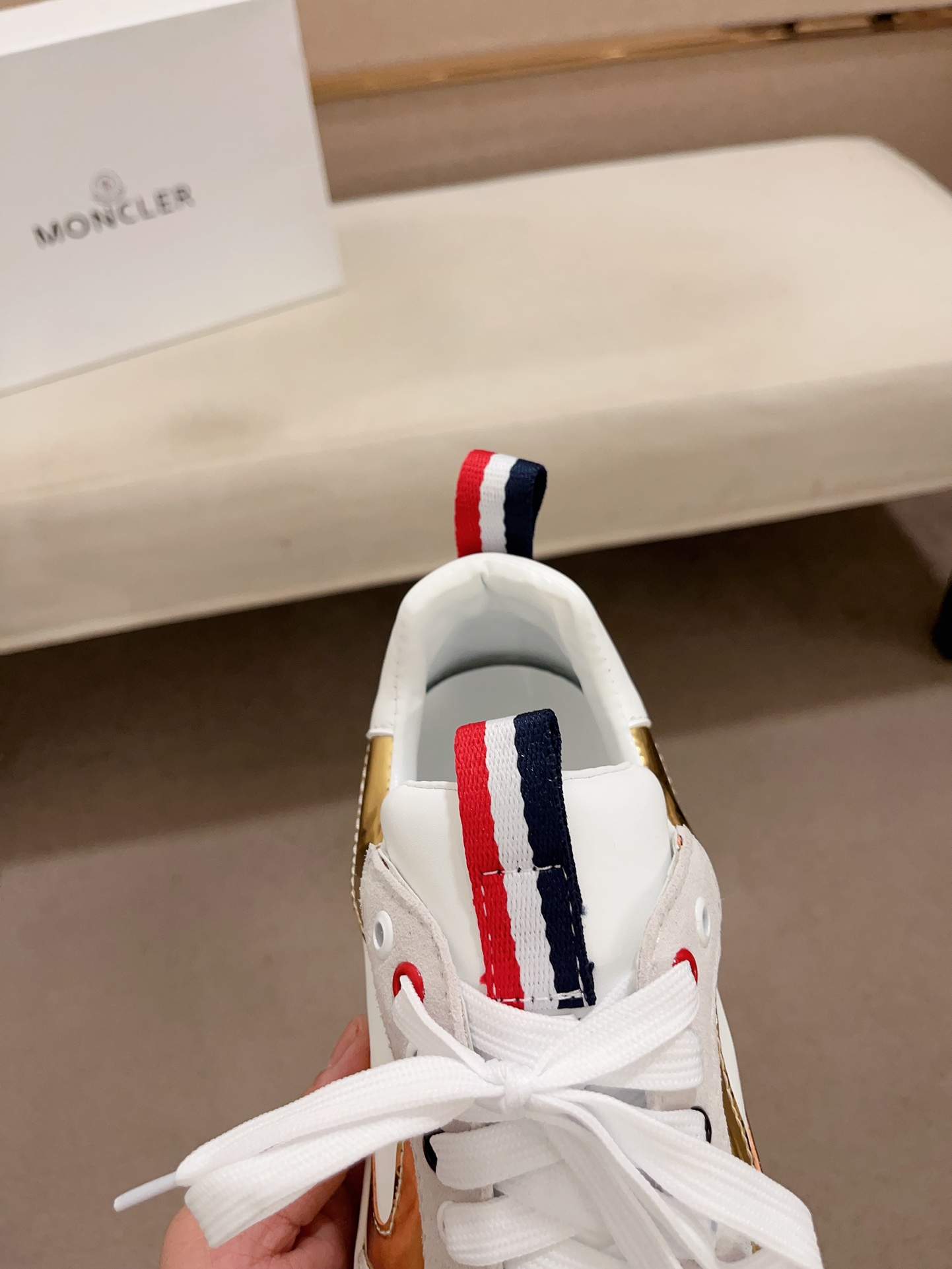 Moncler Lunarove Sneakers Gold/White