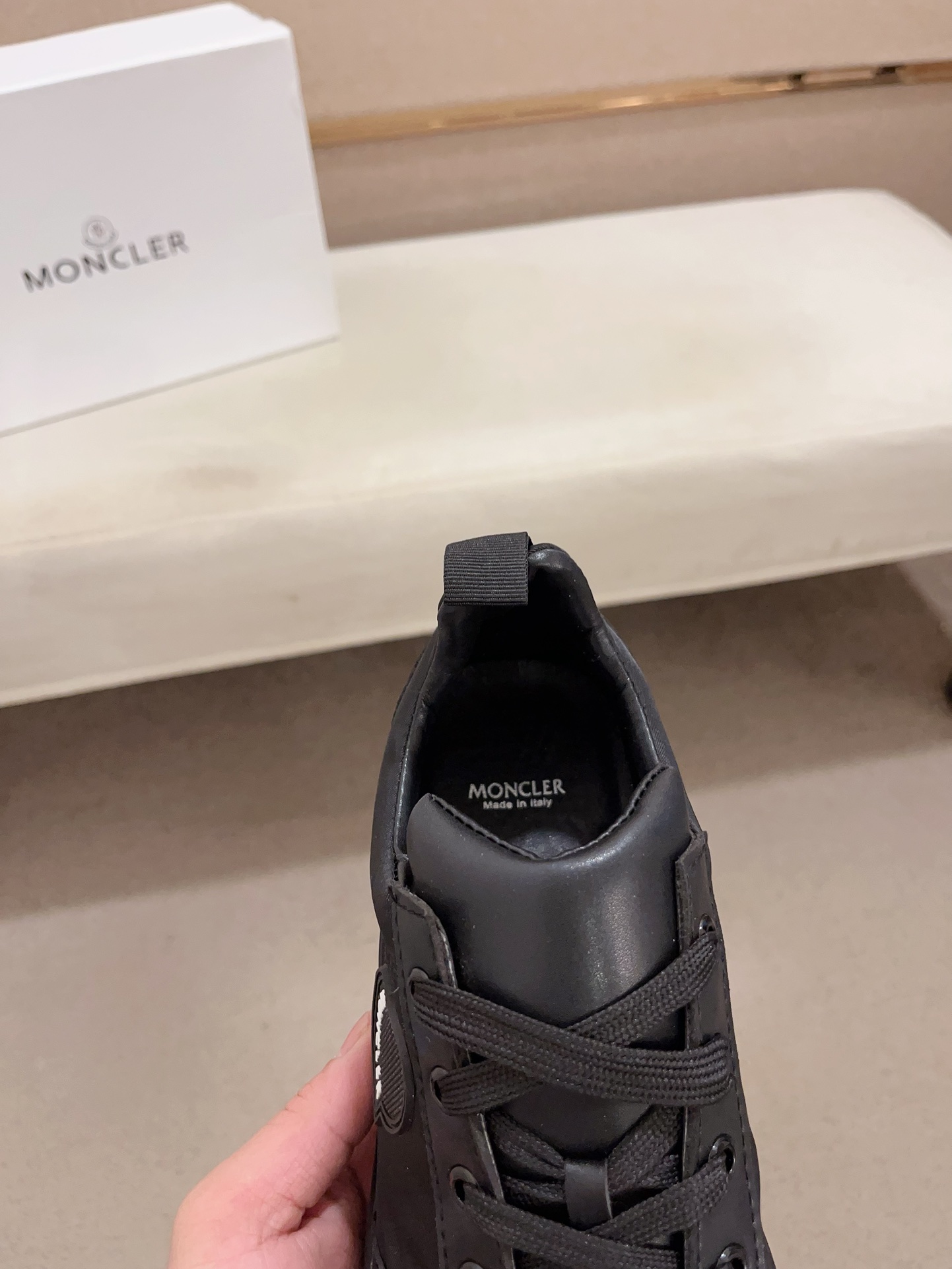 Moncler Lunarove Lace-Up Sneakers Black