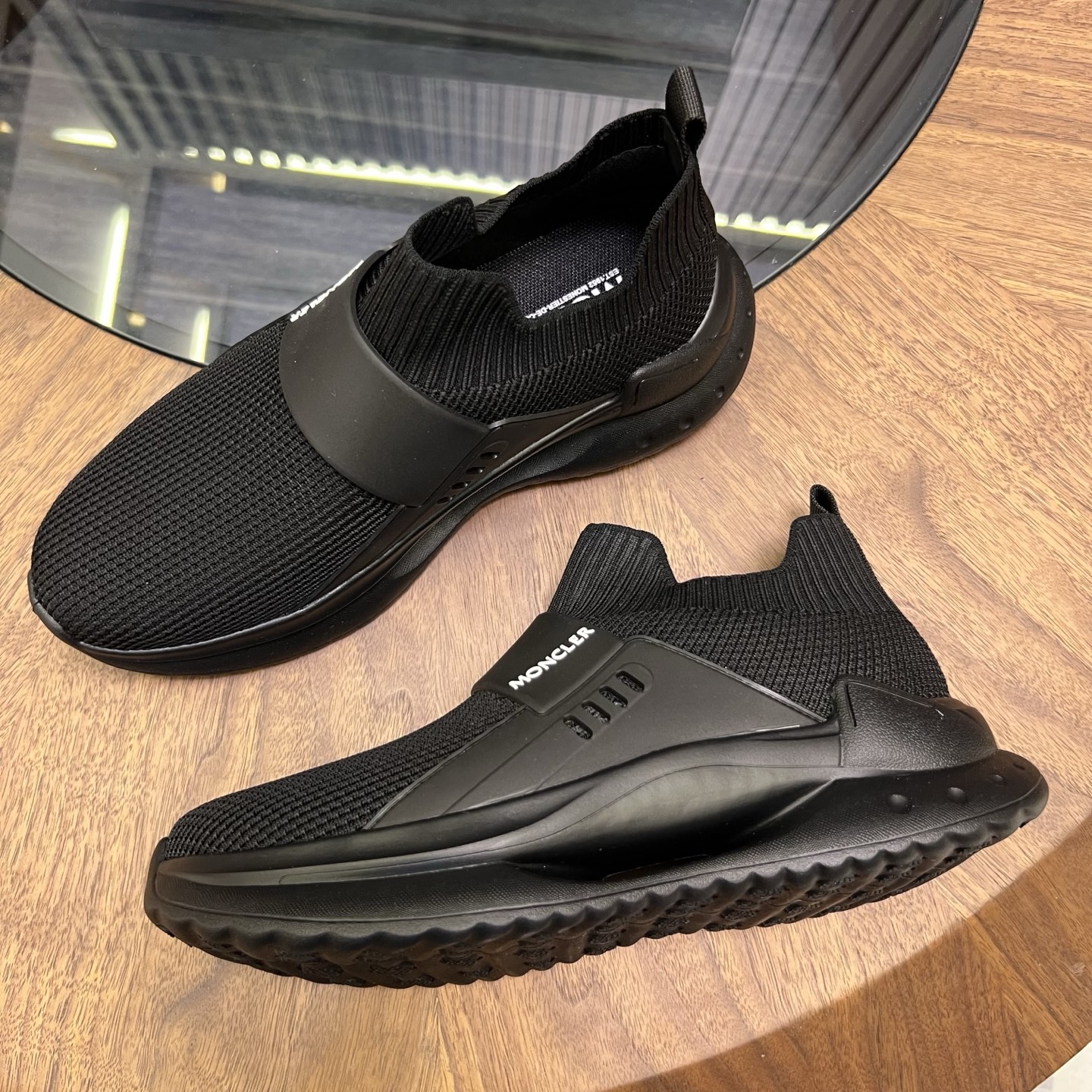 Moncler Knit Slip-On Sneakers Black