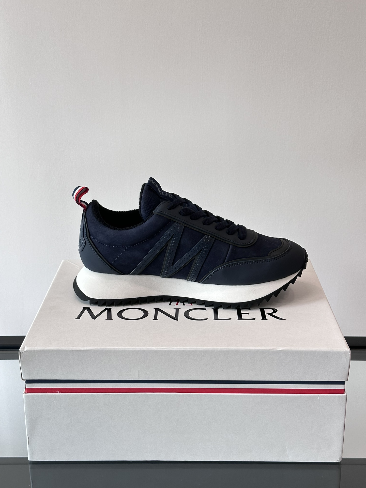Moncler Pacey Platform Sneakers Navy