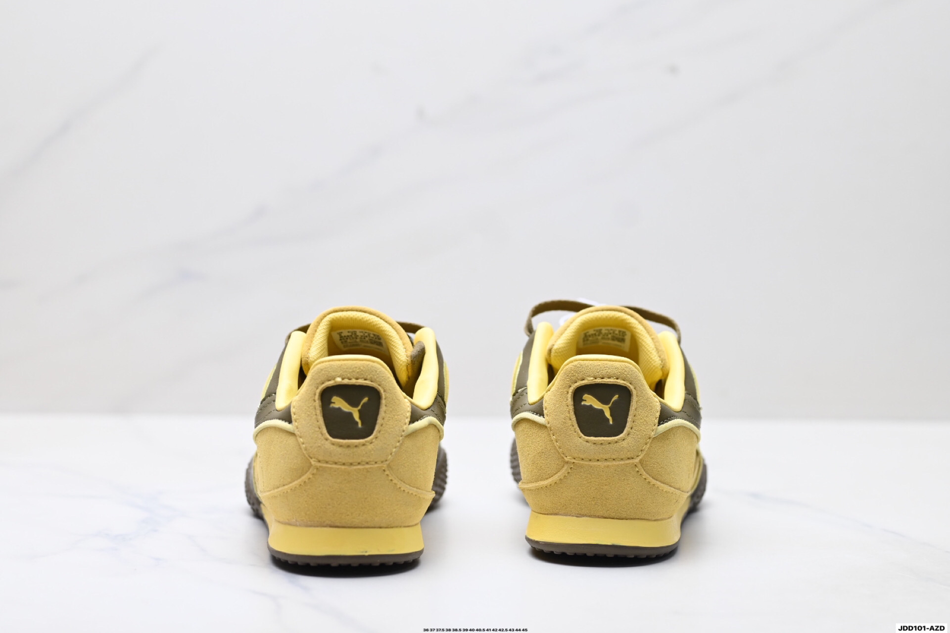 PUMA Bella V2 Leather Low-Top Trainer Yellow/Olive