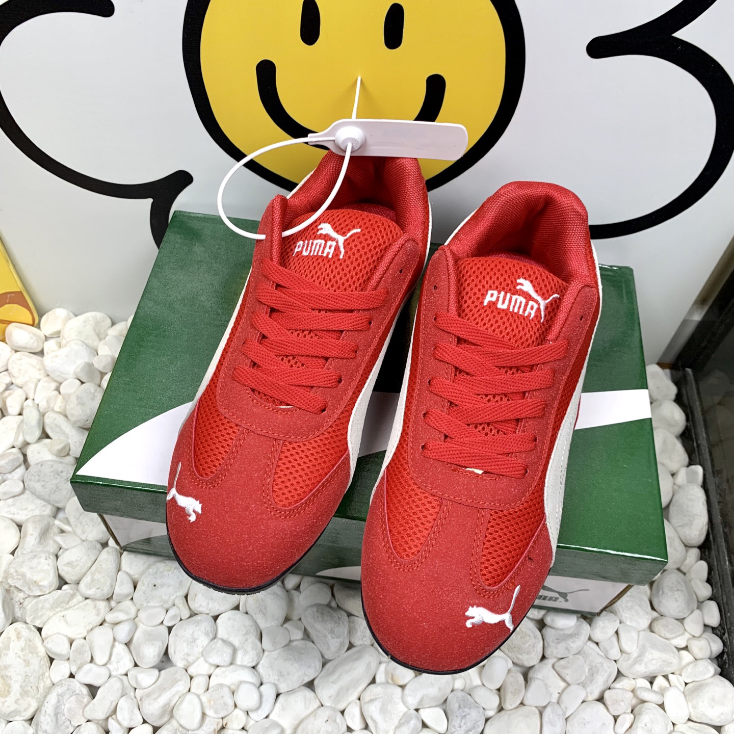 Puma Mesh Low-Top Sneakers Red/Gray