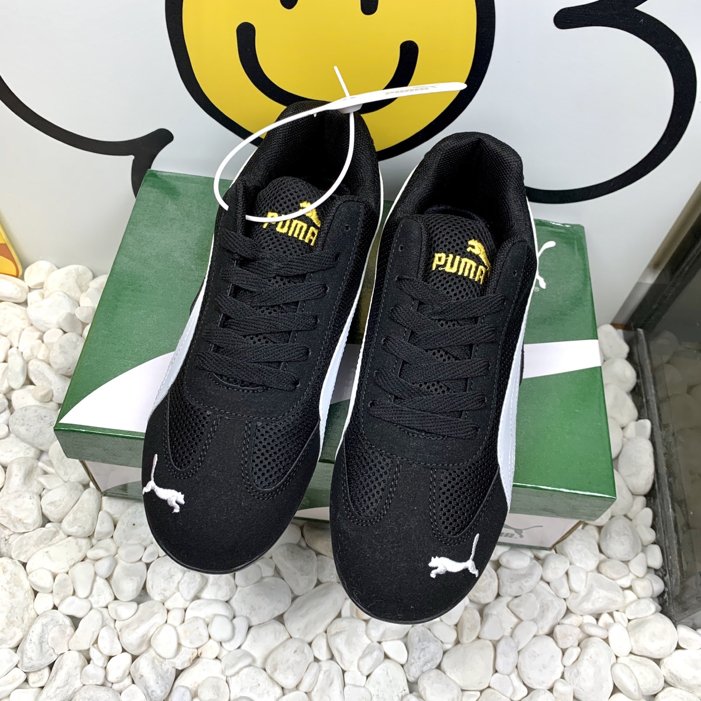 Puma Mesh Low-Top Sneakers Black/White