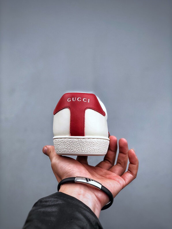 Gucci Ace Bee Leather Sneakers White/Red/Green
