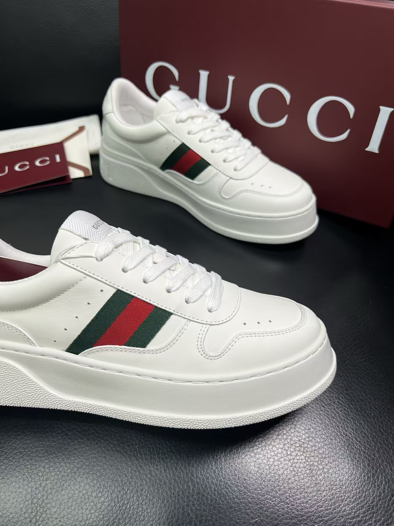Gucci Web Stripe Sneakers White