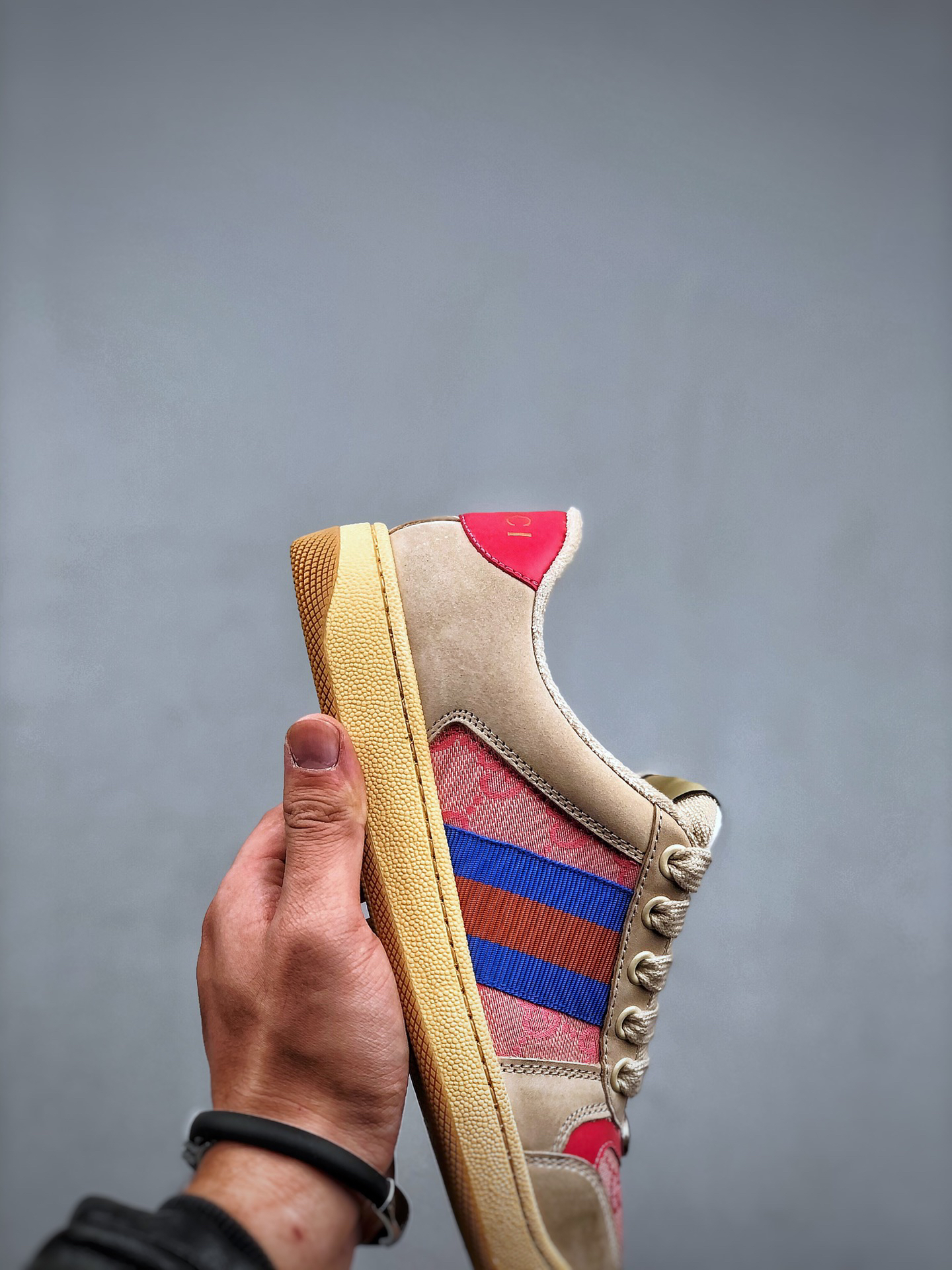 Gucci Screener Distressed Sneaker Multi-Color