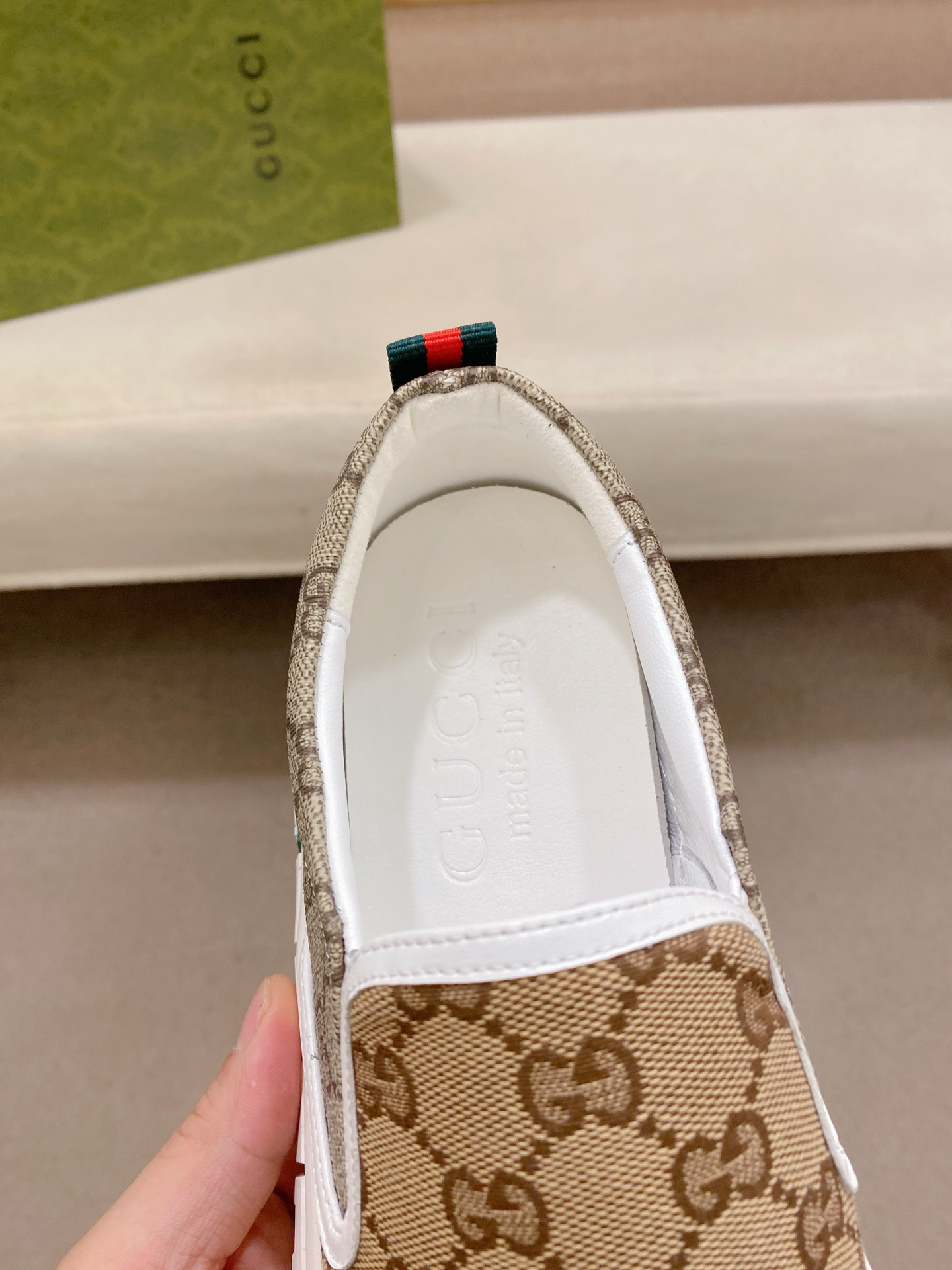 Gucci GG Slip-On Sneakers Khaki