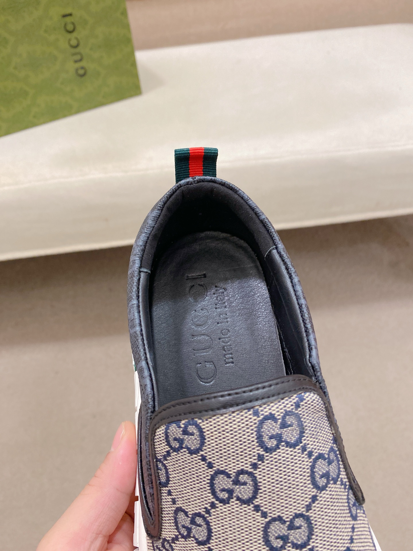 Gucci GG Canvas Slip-On Sneakers Grey
