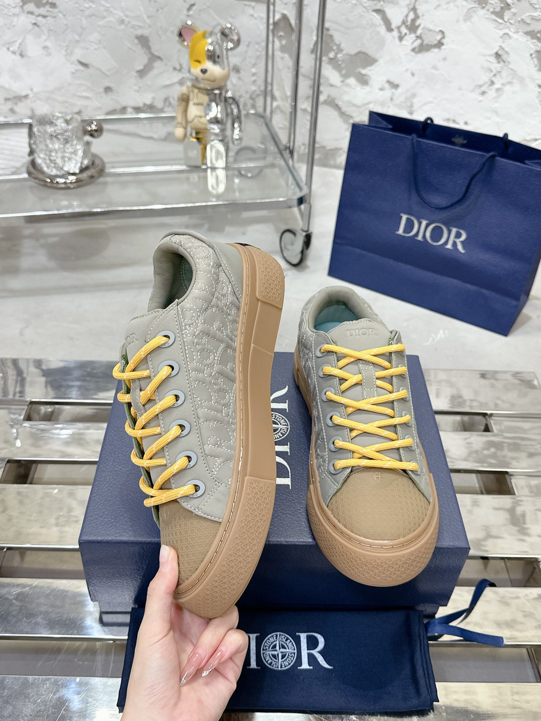 Dior B33 x Stone Island Sneakers Grey