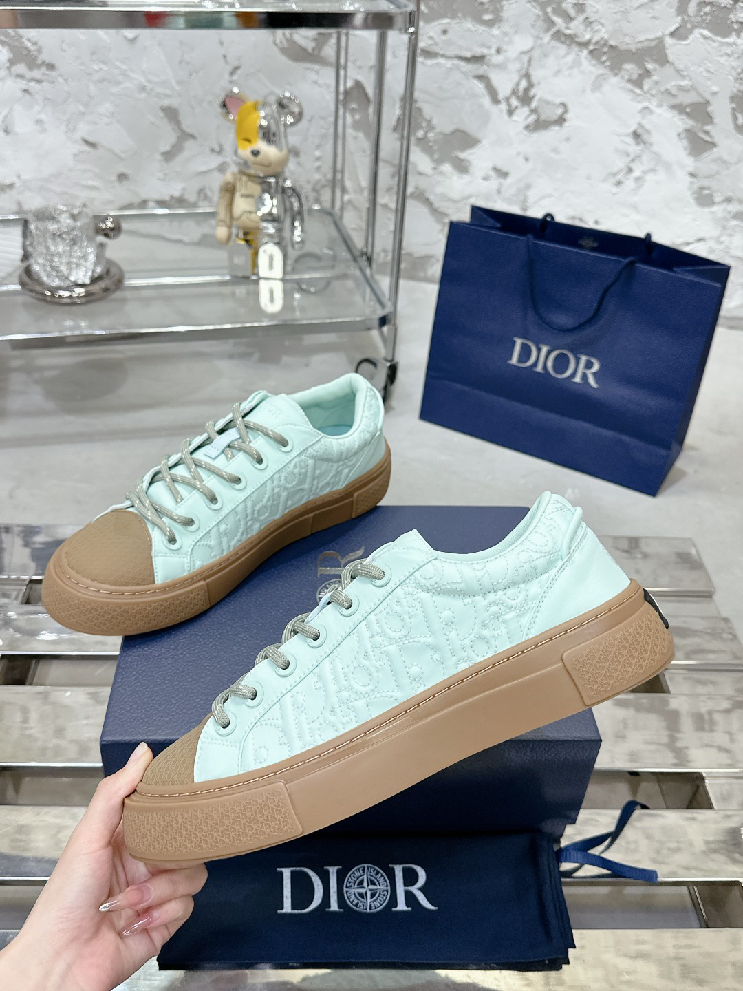 Dior x Stone Island B33 Low-Top Sneakers Mint Green