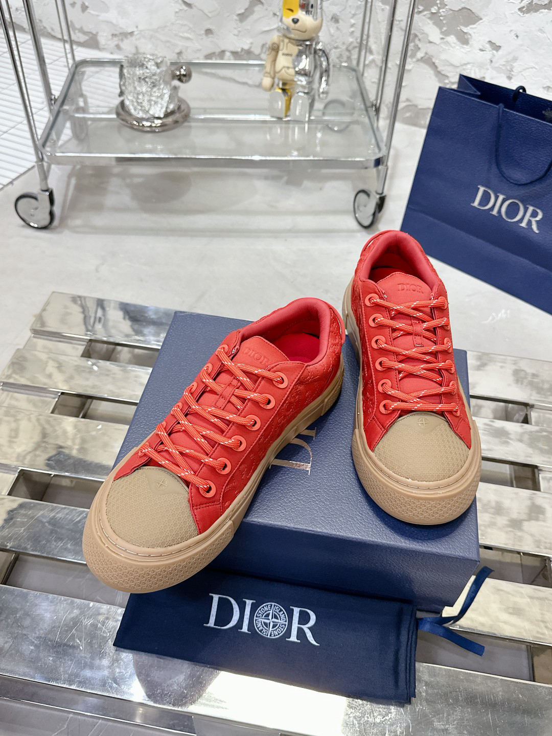 Dior x Stone Island B33 Sneakers Red