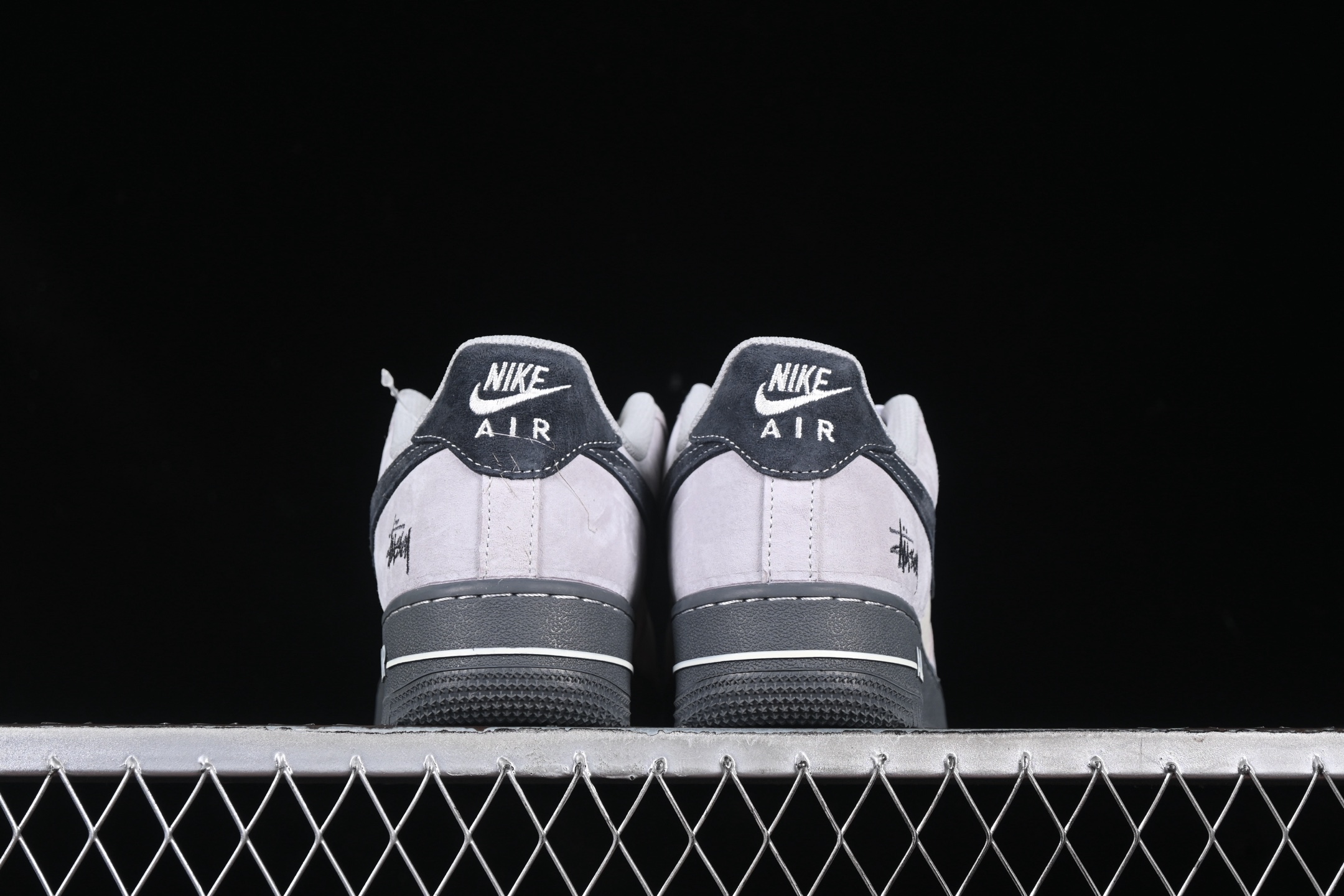 Nike Air Force 1 Low x Stussy Gray Suede Black Sole