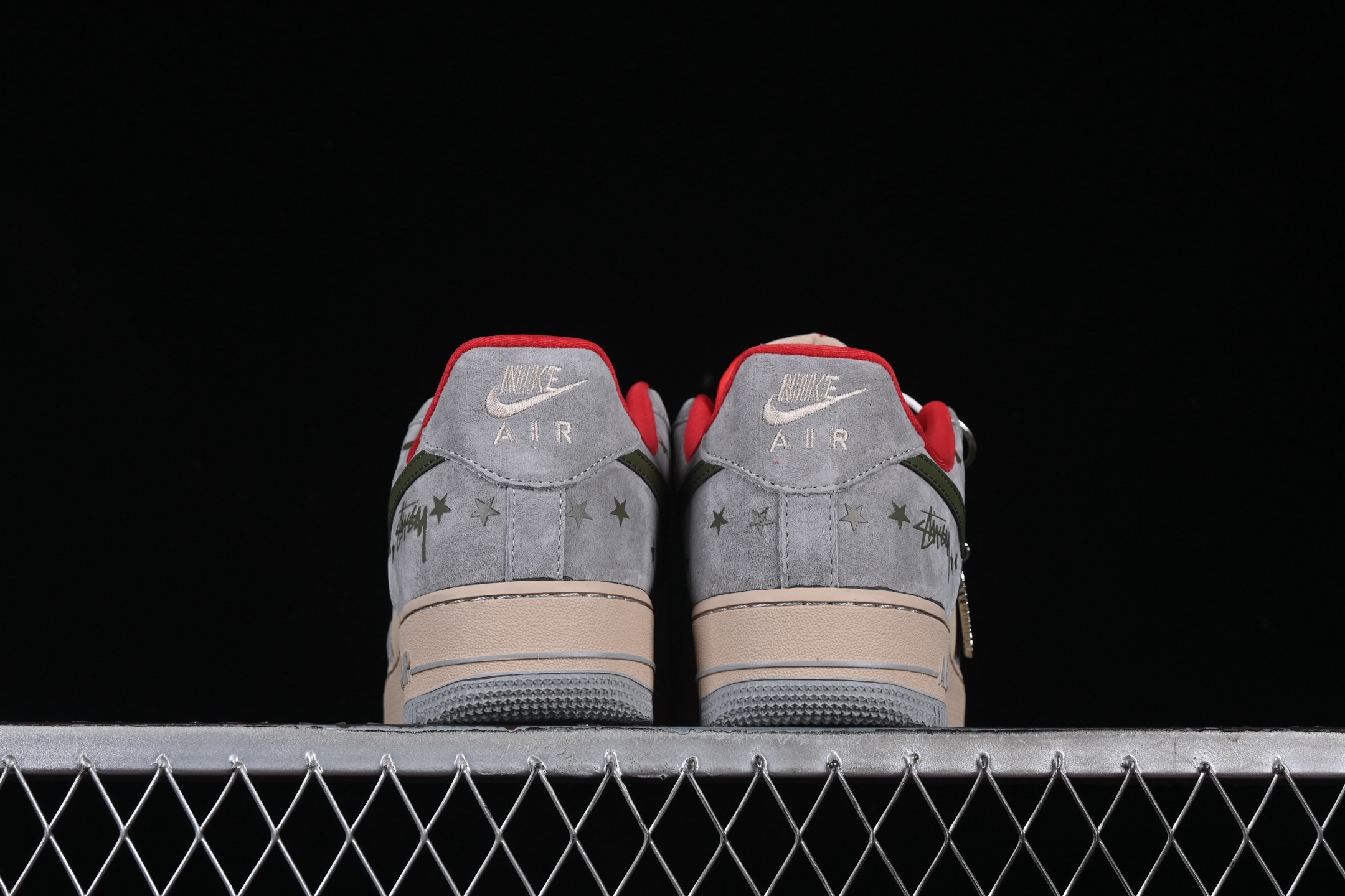Nike Air Force 1 Low Stussy Stars Sneakers Grey/Olive