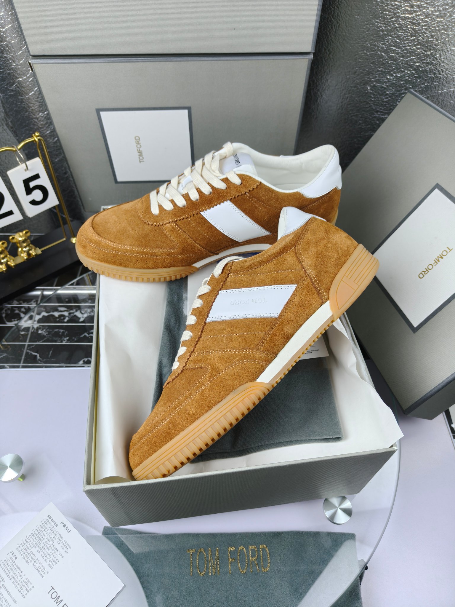 Tom Ford Suede Low-Top Sneakers Brown
