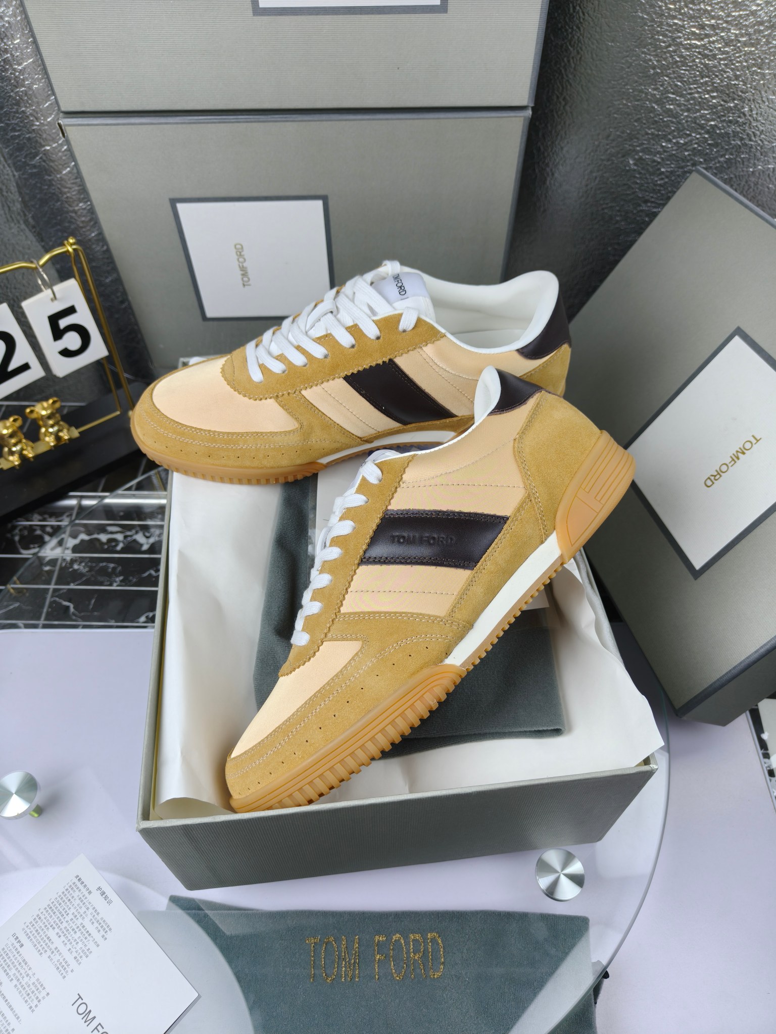 Tom Ford Low-Top Sneakers Beige Brown