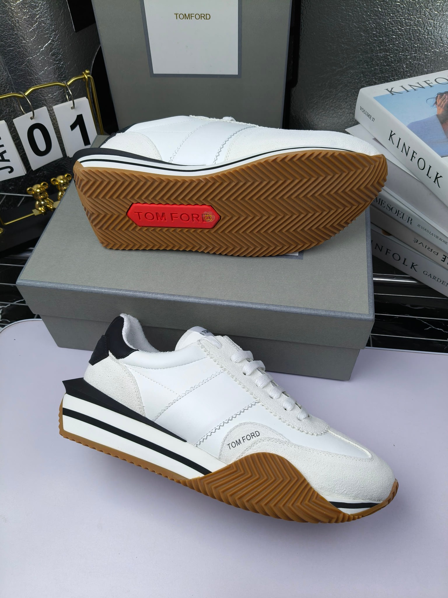Tom Ford Retro Lift Sneakers White/Black