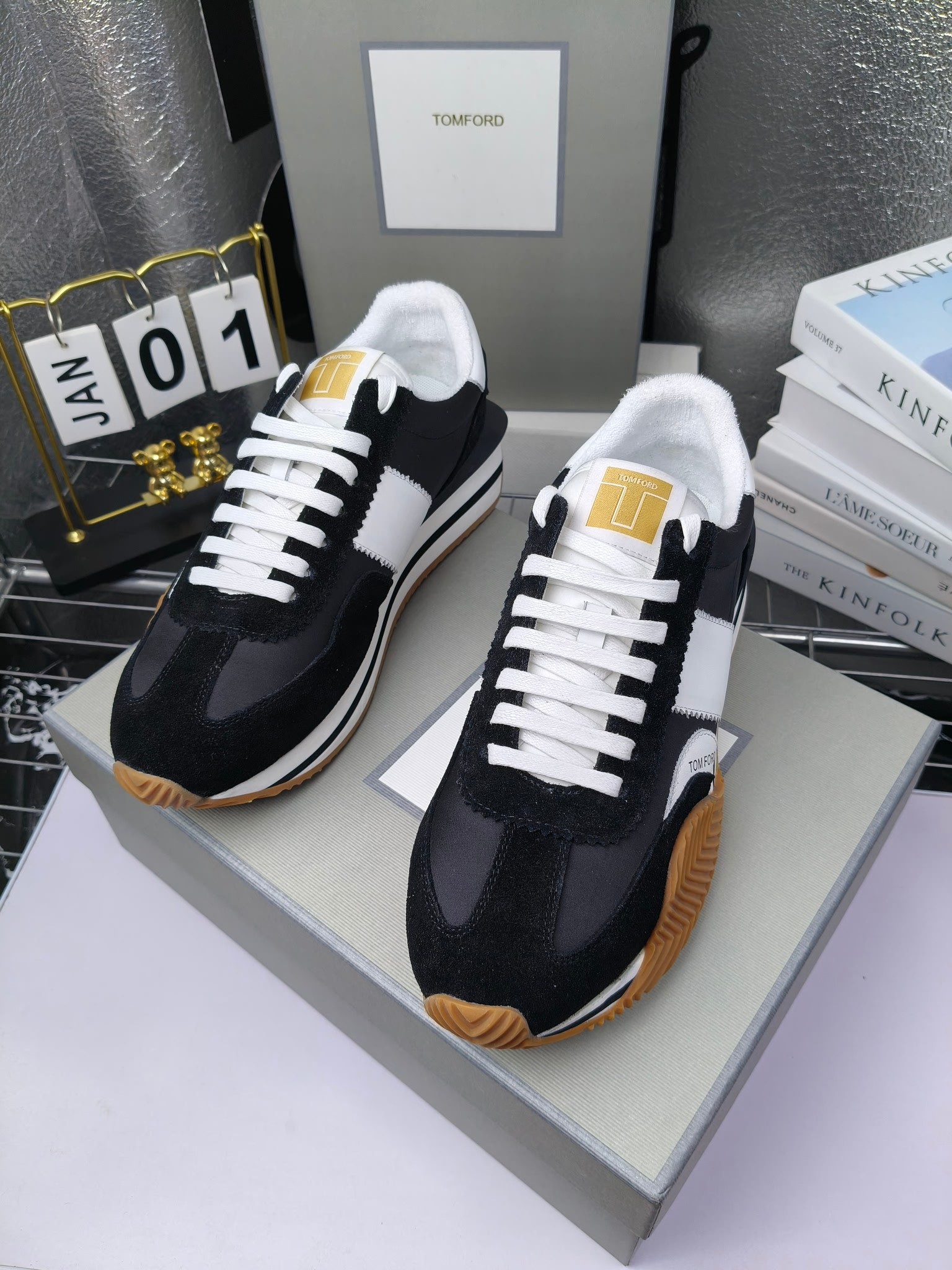 Tom Ford Retro Lift Sneakers Black/White