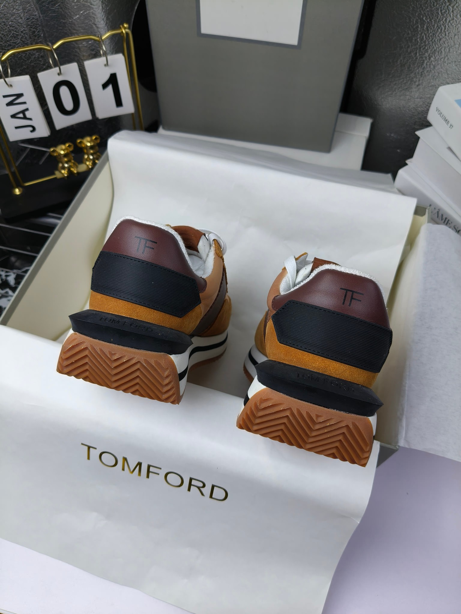 Tom Ford Retro Lift Sneakers Tan