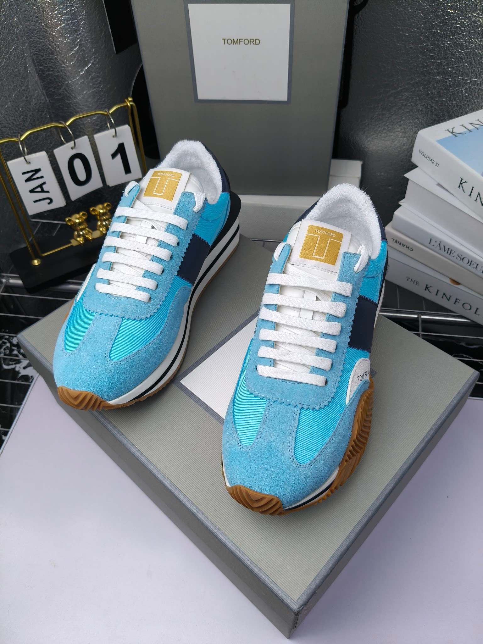 Tom Ford Retro Lift Sneakers Blue