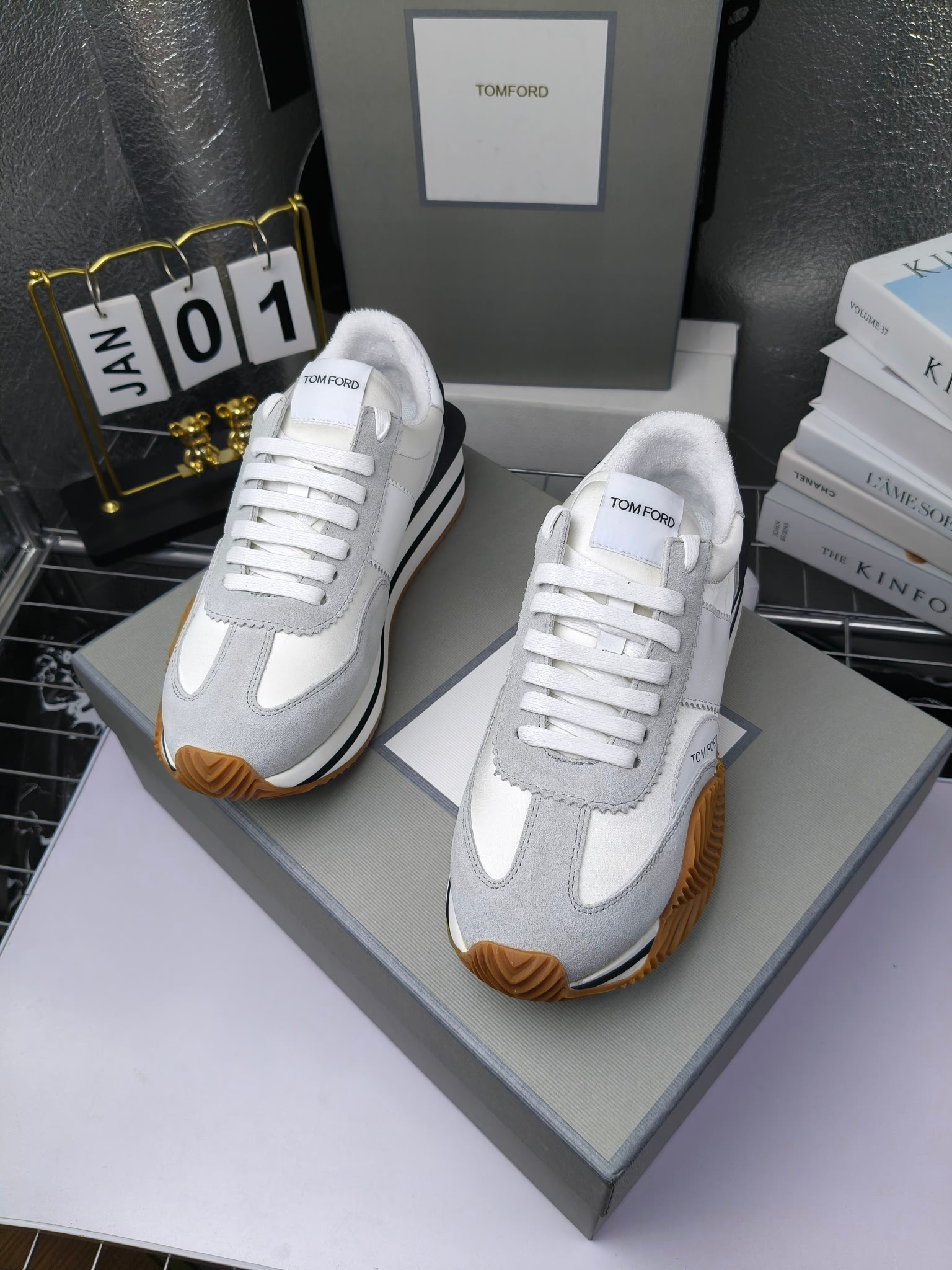 Tom Ford Retro Couple Sneakers White/Gray